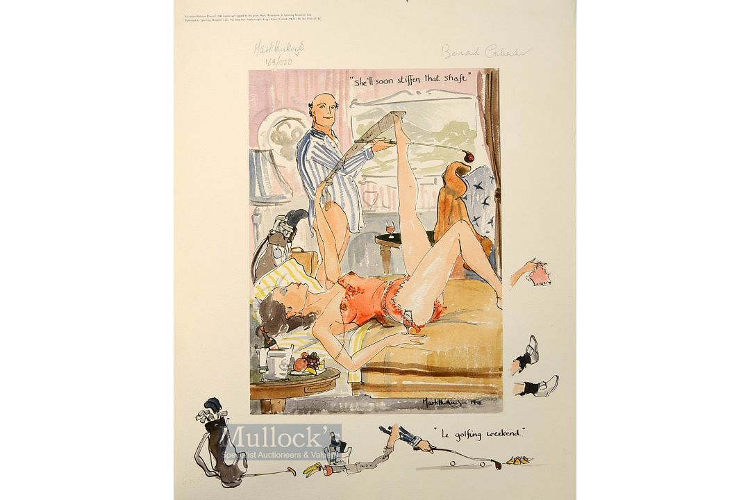 Mark Huskinson signed (b.1935-2018) interesting set of 6x signed ltd ed humorous colour prints which - Image 5 of 6