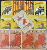 1936-1949 Wimbledon Speedway Programmes to include May 2nd 19306 Wimbledon v Wembley, August