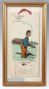 Charles Crombie 'The Colonel's Caddie' 1913 Calendar with month and dates below, starts at March,