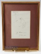 Alan Hervey D'Egville (1891-1951) original pencil golfing sketch titled 