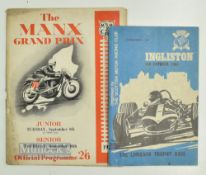 1956 Manx Grand Prix and Ingliston Lomank trophy race 1968 programmes