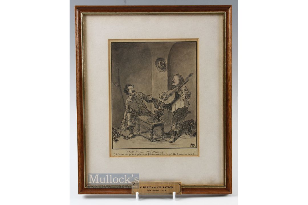 E Mitchell (EW) - Original artwork for The Golf Monthly Magazine April 1919 - featuring James