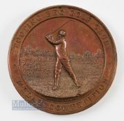 1905 Tooting Bec Golf Club Large Bronze Winners Monthly Medal - finely embossed with period
