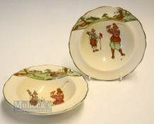 Pair Royal Doulton Crombie Series Ware matching small cereal bowls - both with makers logo and