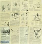 Various Golf related Punch Illustrations removed from various periodicals such as 1929 Summer