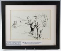 Bert Thomas (b.1883-d.1966) Original humourist golfing sketch signed lower right corner- 