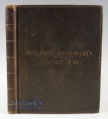 1886 Royal Perth Golfing Society 'Visitors Book' - in the original leather and gilt boards