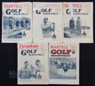 Collection of 1928 'Golf Monthly' magazines (5) - Vol. XIX March, April, May, June and July - covers