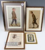 2x Vanity Fair Golf Colour Prints featuring J.H. Taylor and John Ball Jr together with McClinton's