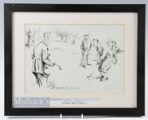 Bert Thomas (b.1883-d.1966) Original humourist golfing sketch signed lower middle - 