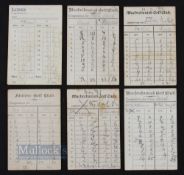Collection of Early Kintyre/Machrihanish Golf Club score cards from the early 1890s (6) - to incl 1x