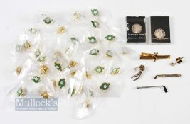 Golf Pin Badges features a bejewelled golfer stamped 'Italy 925' with pin badge measures 1.5