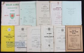 Irish and Welsh Athletics and swimming gala programmes, to include Ulster v Leinster swimming