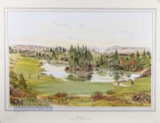 Waugh, Bill (Signed) ltd ed colour golf print entitled 'Gleneagles - The Queens Course, 13th
