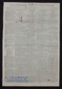 1805 Early Golf Reference - Rare Edinburgh Evening Courant Newspaper Saturday June 29th - p.1 3