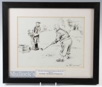 Bert Thomas (b.1883-d.1966) Original humourist golfing sketch signed lower right - 