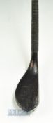 Tom Morris St Andrews late longnose dark stained beech wood putter c1890 - head measures 5