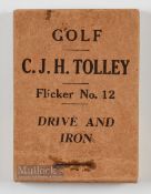 Early C J H Tolley Flicker Golf Book c1930s - titled 
