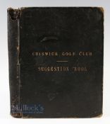Rare 1894 Chiswick Golf Club - 'Suggestion Book' - in the original leather and gilt boards