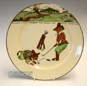 Royal Doulton Golfing Series Ware Proverb Large Dinner Plate -decorated with Crombie style golfing