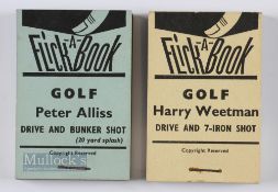 2x Flicker Golf Books c1960 - Peter Allis Drive and Bunker Shot (2yd Splash) and Harry Weetman Drive