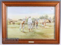 Douglas E West colour golfing print titled 