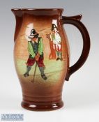 Royal Doulton Golfing Kingsware Lemonade Pitcher c1930s - light coloured finish decorated with