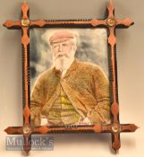 c1890 Hand Tinted Photograph of Tom Morris in a contemporary frame, overall measures 25x30cm approx.