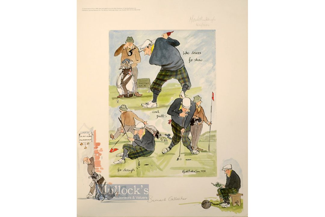 Mark Huskinson signed (b.1935-2018) interesting set of 6x signed ltd ed humorous colour prints which - Image 1 of 6