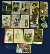 Interesting collection of various North American, UK Glamour, Greetings, and Seasonal Golfing