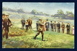 1907 Golfing Oilette Postcard of Harry Vardon on the tee - titled 