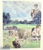 Limited Edition Multi Signed 'Bobby Jones - Stroke of Genius' Giclee Print signed by the artist J