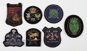 Assorted Golf Club Embroidered cloth badges features Royal Cromer GC, Clacton GC Captain 1960, GB