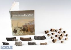 Rare Collection of 7x Early 16/17thc Kolf club heads, various ceramic moulds and book (24) -5 have