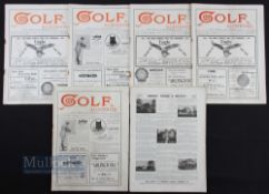 Collection of 1903 'Golf Illustrated' weekly magazines (6) - 11th September (lacking wrappers), 23rd