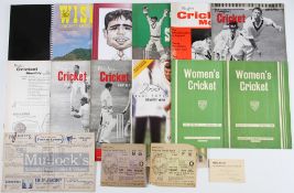 1953-2000 Mixed lot of Cricket Ephemera to include England V Australia 1953 scorecards, England v