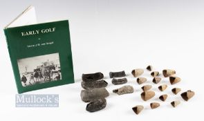 Rare Collection of 7x Early 16/17thc Kolf club heads, various ceramic moulds and reference book (24)