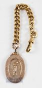 Scarce and Interesting 1944 Coonoor Golf Club (c1890s India) 9ct Gold Hole in One Medal - the oval