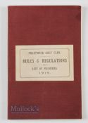 1919 Prestwick Golf Club (Est 1851) Rules & Regulations and List of Members Handbook - in the