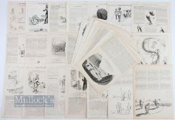Various Golf related Punch Illustrations removed from various periodicals such as Punch Almanack