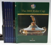 Selection of Golf Annuals features Championship Annuals 1995, 1996, 1999 and 2000 all HB in blue and
