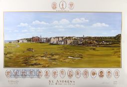Waugh, Bill (Signed) ltd ed colour golf print 'St Andrews The Home of Golf' signed in pencil to