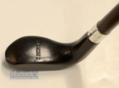 Fine dark stained wooden Sunday Golf Walking Stick fitted with longnose putter handle