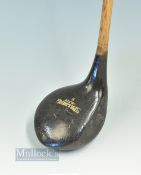 Spalding Golfex Weighted swing training golf club - c/w hickory shaft and original leather grip -