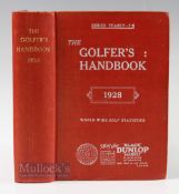The Golfer's Handbook 1928 859pp, plus advertisements, in red decorative cloth covers, apparent