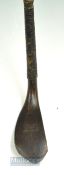 R Forgan St Andrews POWF dark stained beech wood late longnose putter c1880 - the head measures 5