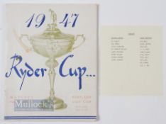 Scarce Multi-Signed 1947 Official Ryder Cup Golf Souvenir Programme - the seventh international golf