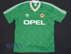 1990/92 Ireland International Home Football Shirt Adidas, Opel, size XL, in green, short sleeve