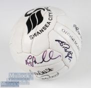 Swansea City Squad hand signed football from the 2000s, Angel Rangel etc. VG