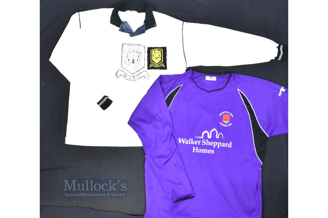 Circa 1990s Welshpool Town FC Home Football Shirt Ffigafi Sportswear, no sponsor, with extra cloth - Image 1 of 3
